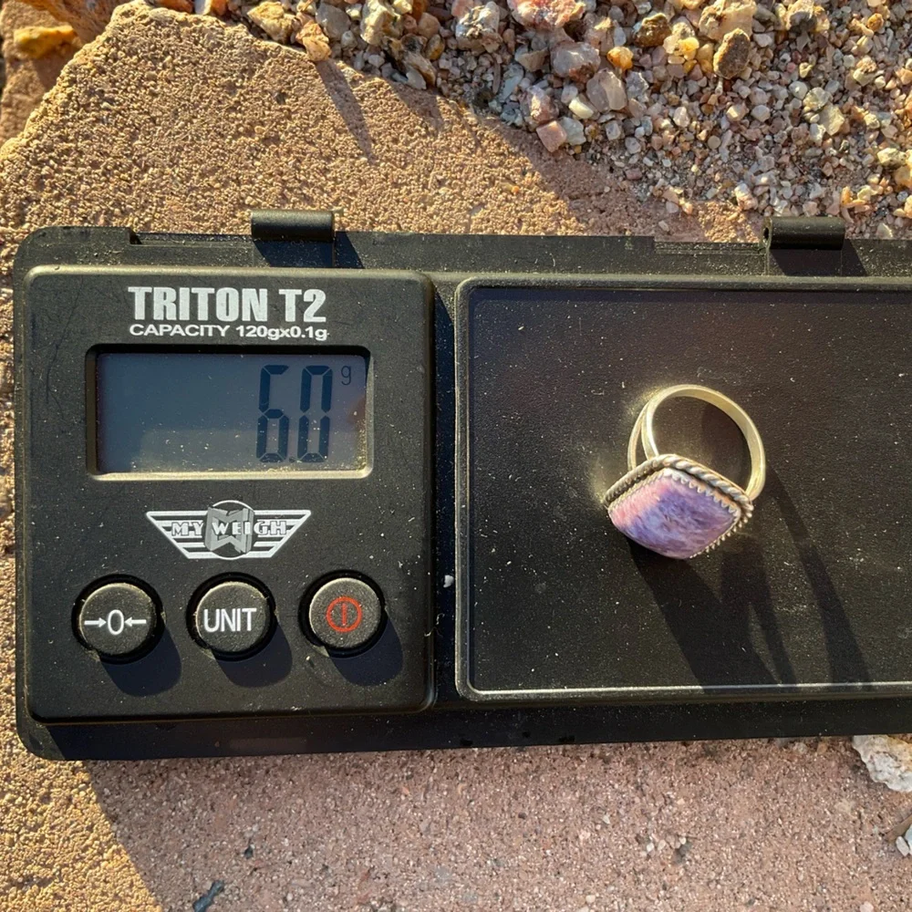 Charoite and Sterling Silver Ring